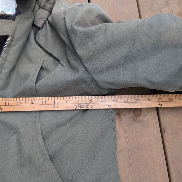 Vintage Canadian Military Army Parka Olive Green Combat Field Jacket Lined - Picture 10 of 12